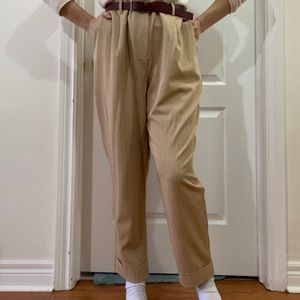 Tan Pinstripe Trousers